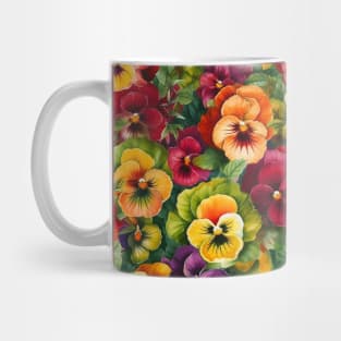 Floral Pansy flower repeating pattern Mug